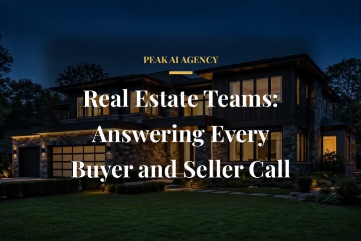 AI answering service for real estate teams with a luxury home at dusk