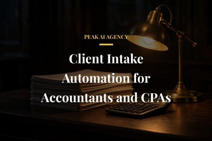 Client intake automation for accountants and CPAs at a dark office desk