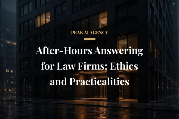 After-hours answering service for law firms, office building at night