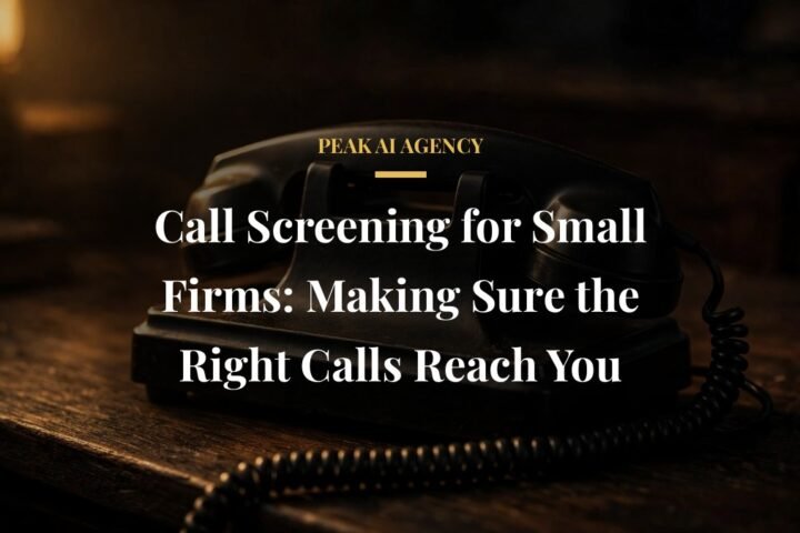 Call screening service for small business, desk telephone in dark office
