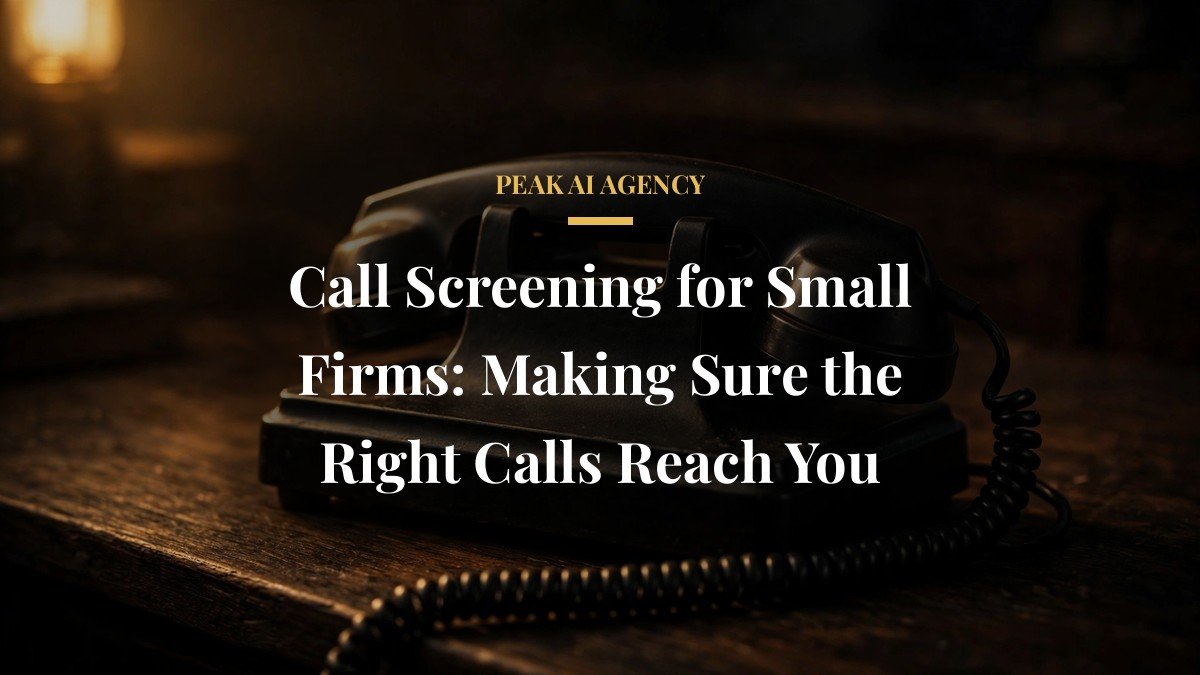 Call Screening for Small Firms: Making Sure the Right Calls Reach You