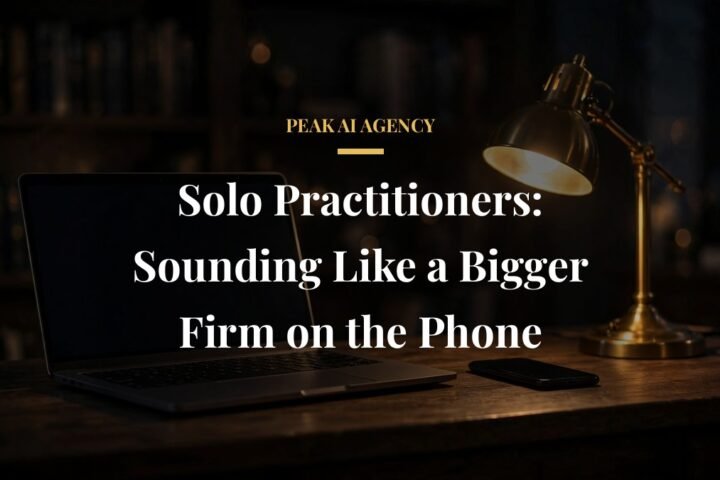 AI receptionist for solo practitioners working in a dark home office