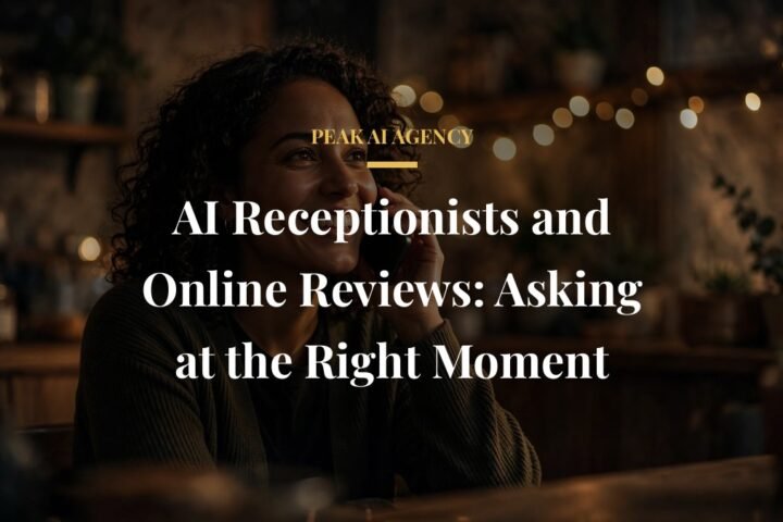 AI receptionist asking customer for online review