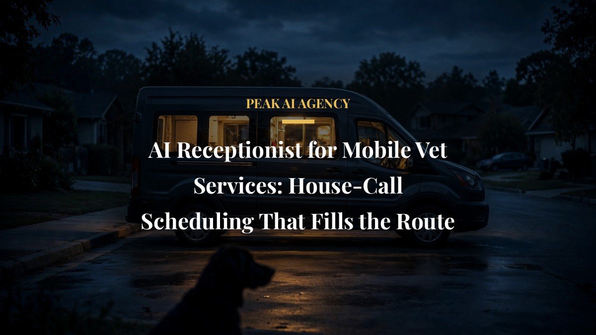 AI Receptionist for Mobile Vet Services: House-Call Scheduling That Fills the Route