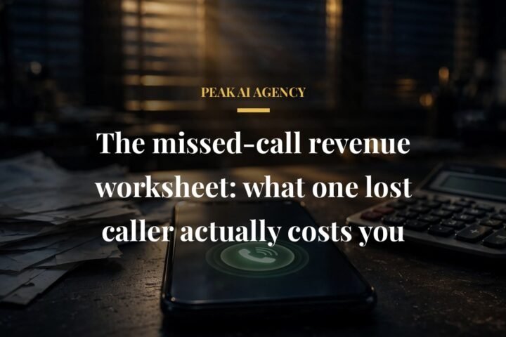 Missed call revenue worksheet for home service business