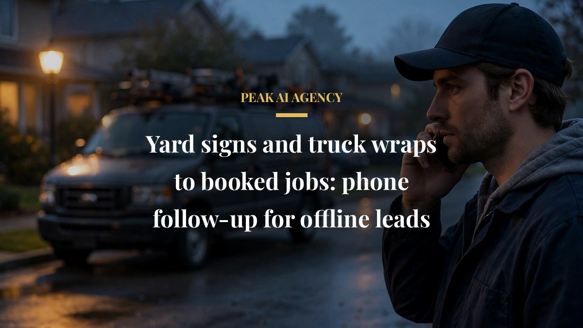 Yard signs and truck wraps to booked jobs: phone follow-up for offline leads