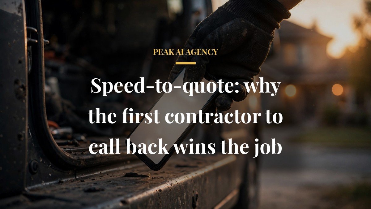 Speed-to-quote: why the first contractor to call back wins the job