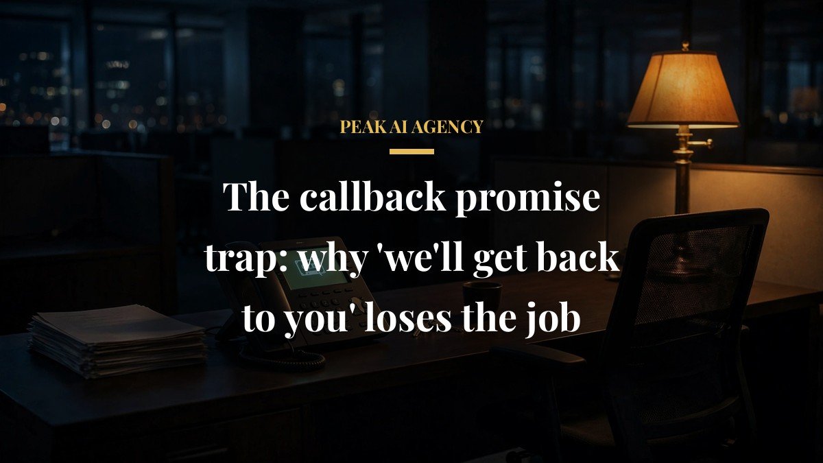 The callback promise trap: why ‘we’ll get back to you’ loses the job