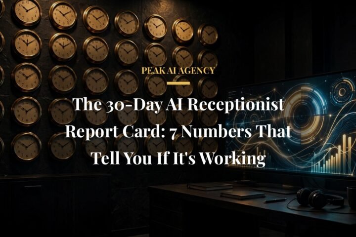 AI receptionist 30-day performance report metrics dashboard