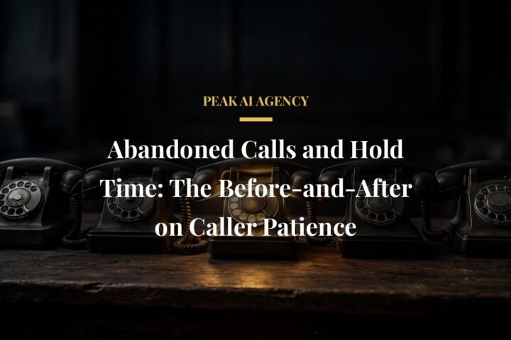 Office telephones representing abandoned calls and hold time