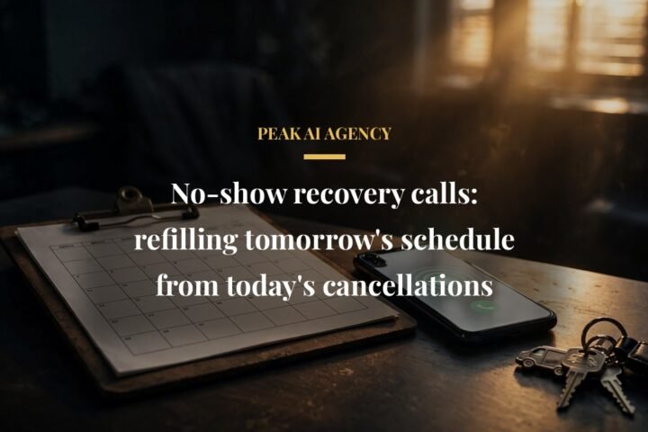 No-show recovery call refilling service schedule