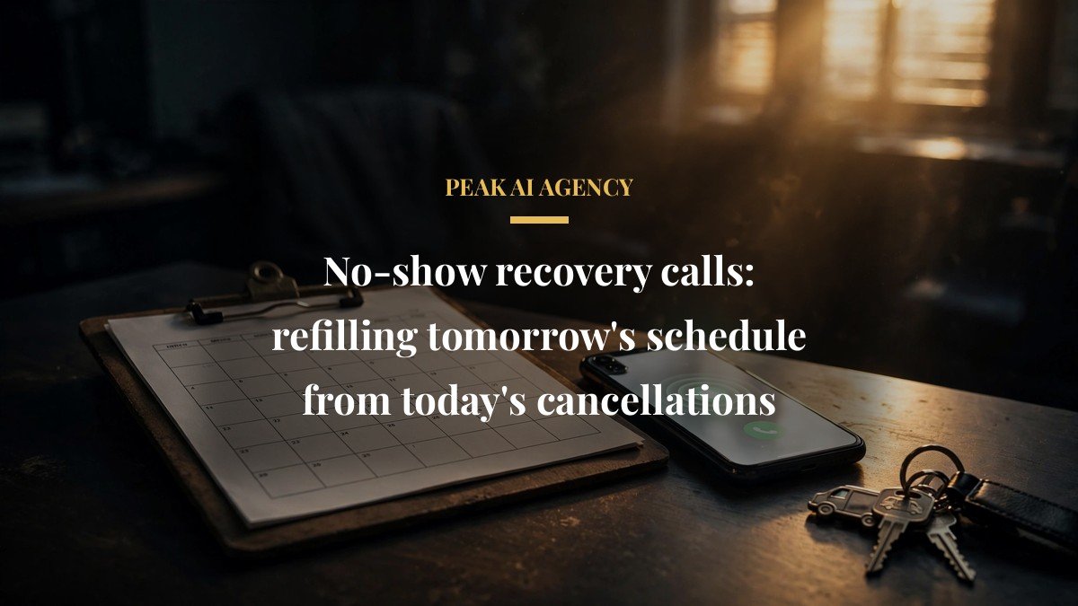 No-show recovery calls: refilling tomorrow’s schedule from today’s cancellations