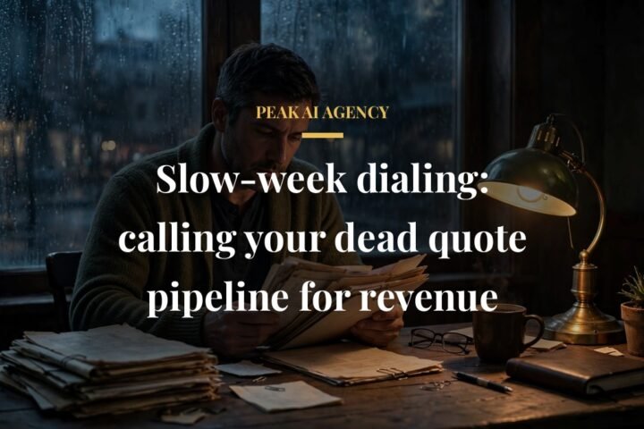 Following up on old quotes during slow week