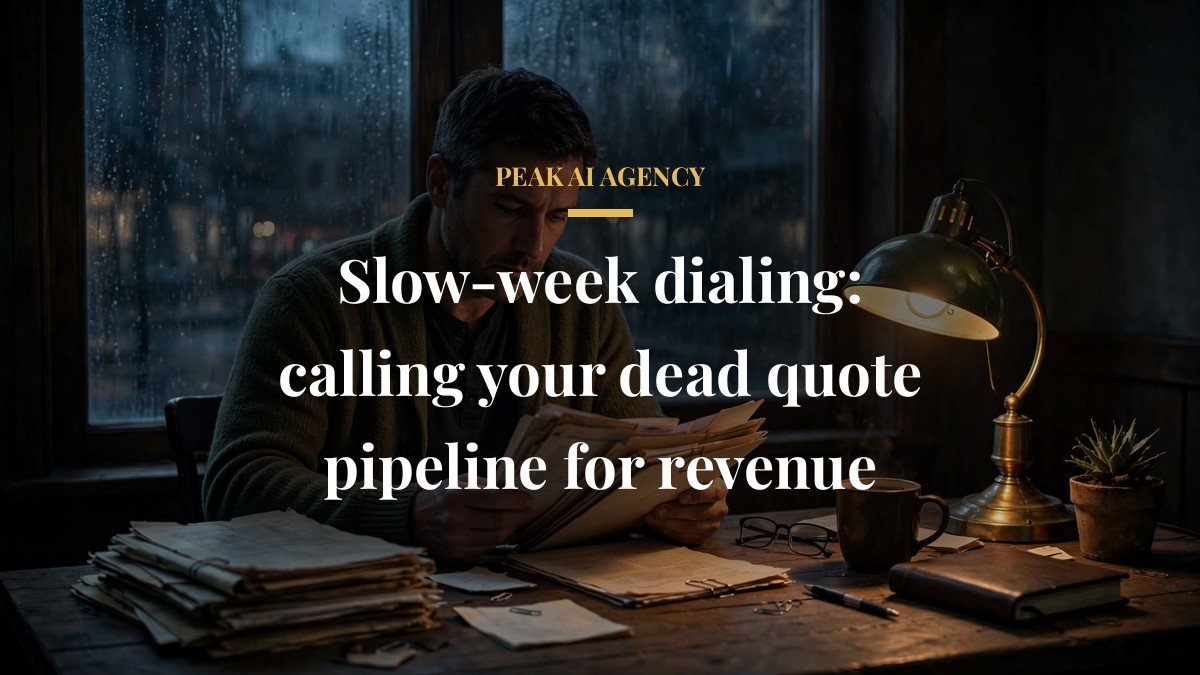 Slow-week dialing: calling your dead quote pipeline for revenue