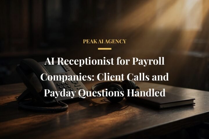 AI receptionist answering calls for a payroll company