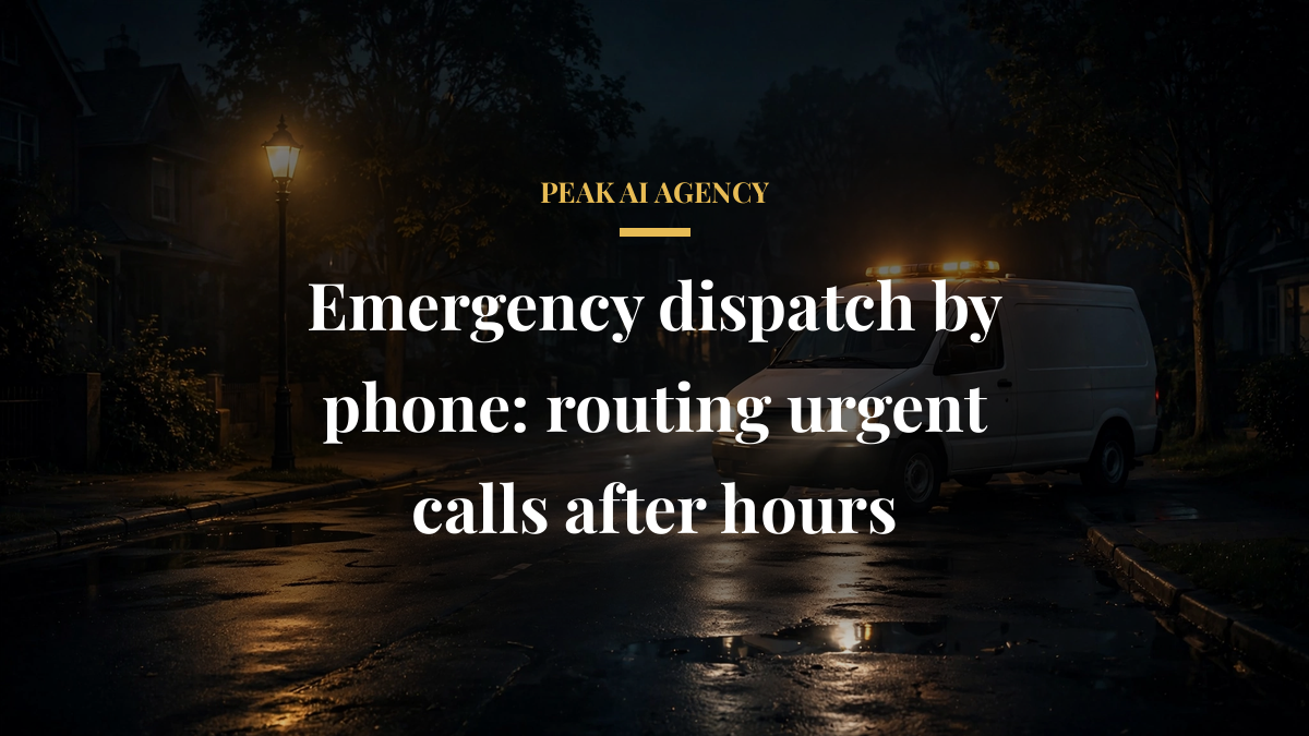 Emergency dispatch by phone: routing urgent calls after hours