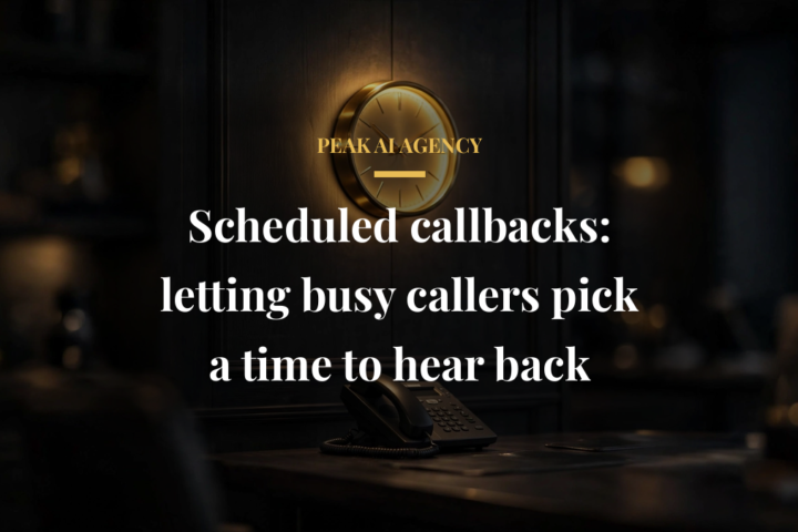 AI receptionist scheduled callbacks booking return calls