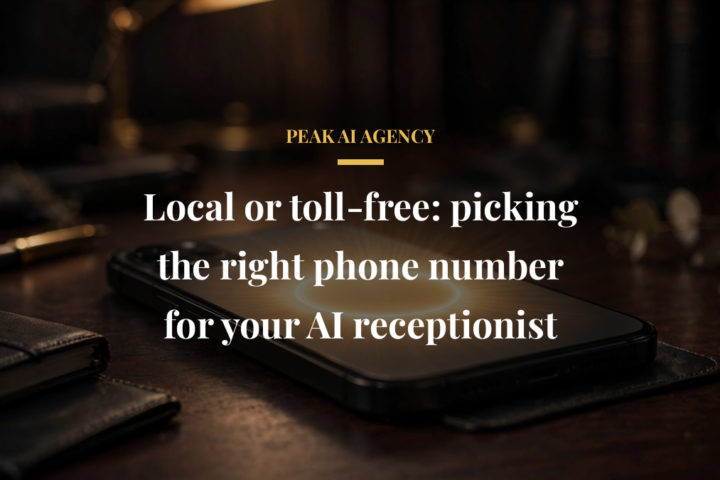 Local and toll-free phone number choice for an AI receptionist business line
