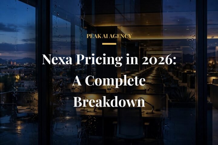 Nexa pricing virtual receptionist plans Phoenix call centre at dusk with voice minute plans explained