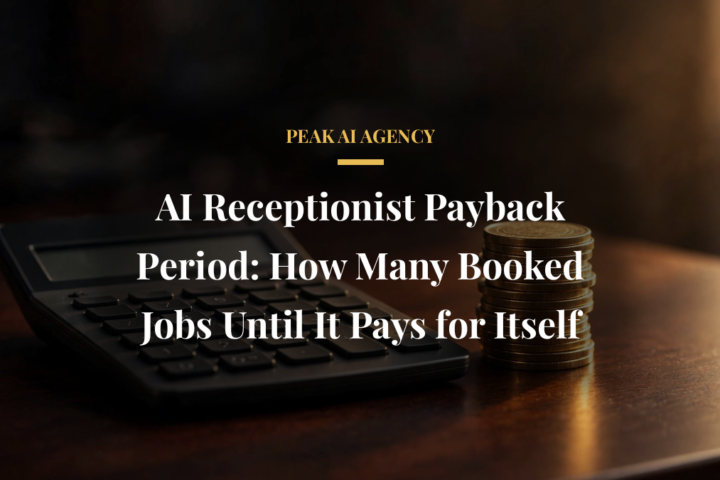 AI receptionist payback period calculation with calculator and coins