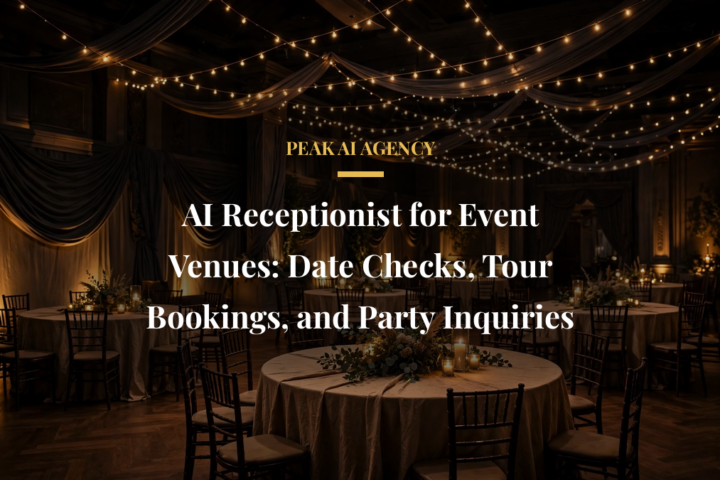 AI receptionist for event venues checking date availability and booking tours