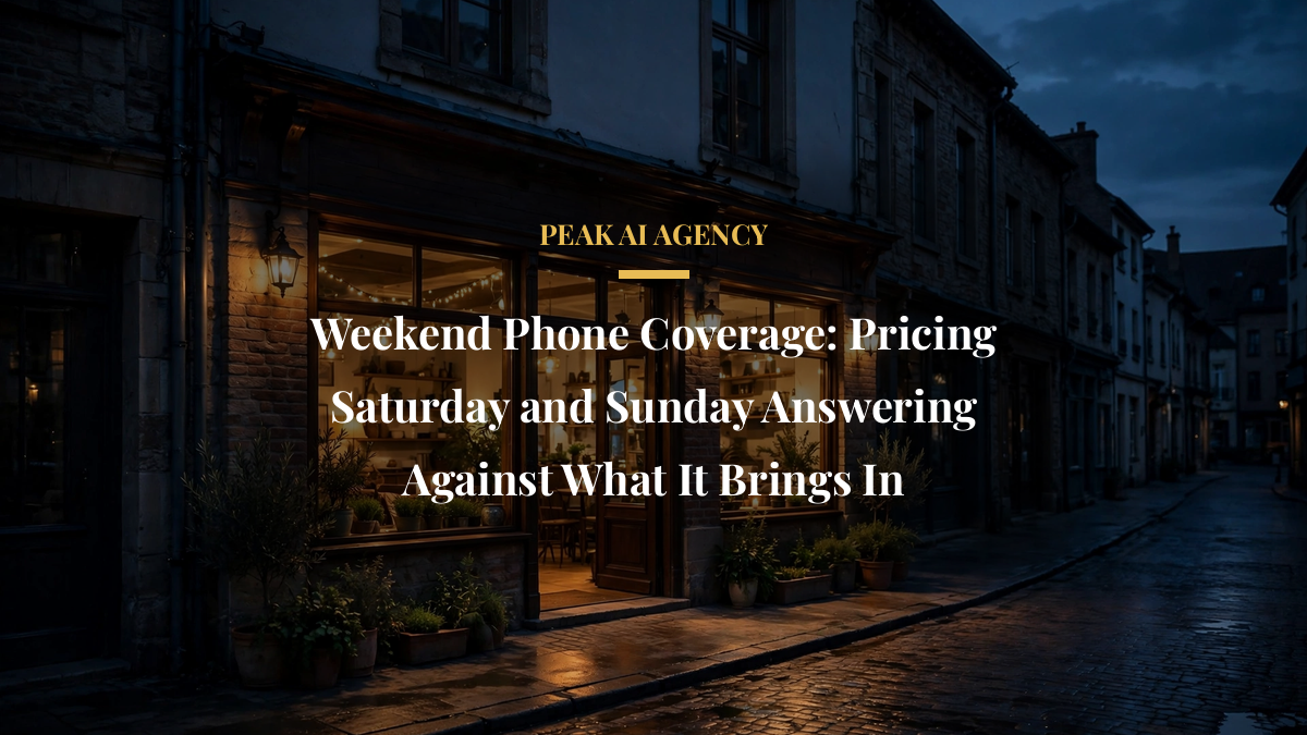 Weekend Phone Coverage: Pricing Saturday and Sunday Answering Against What It Brings In