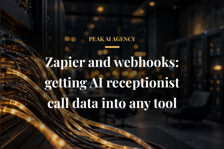 AI receptionist Zapier and webhook integration syncing call data