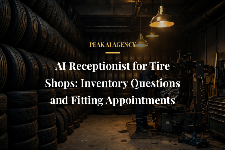 AI receptionist answering inventory questions and booking fittings for tire shops