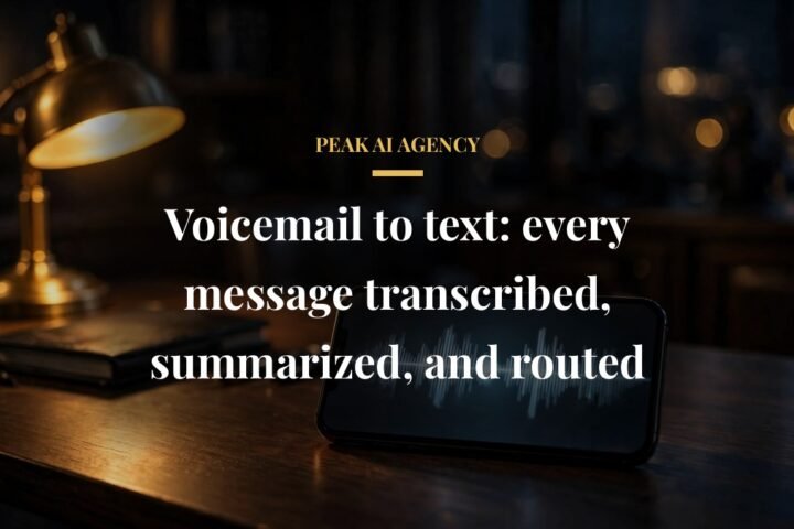 AI receptionist voicemail to text transcription pipeline