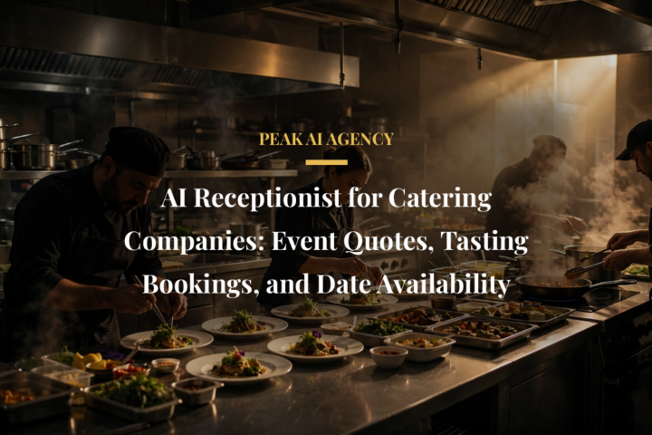 AI receptionist for catering companies capturing event quotes and tasting bookings