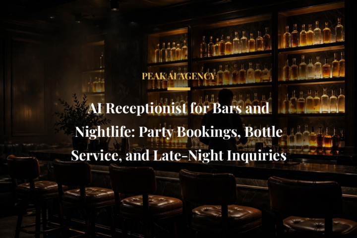 AI receptionist for bars and nightlife handling party bookings and bottle service inquiries