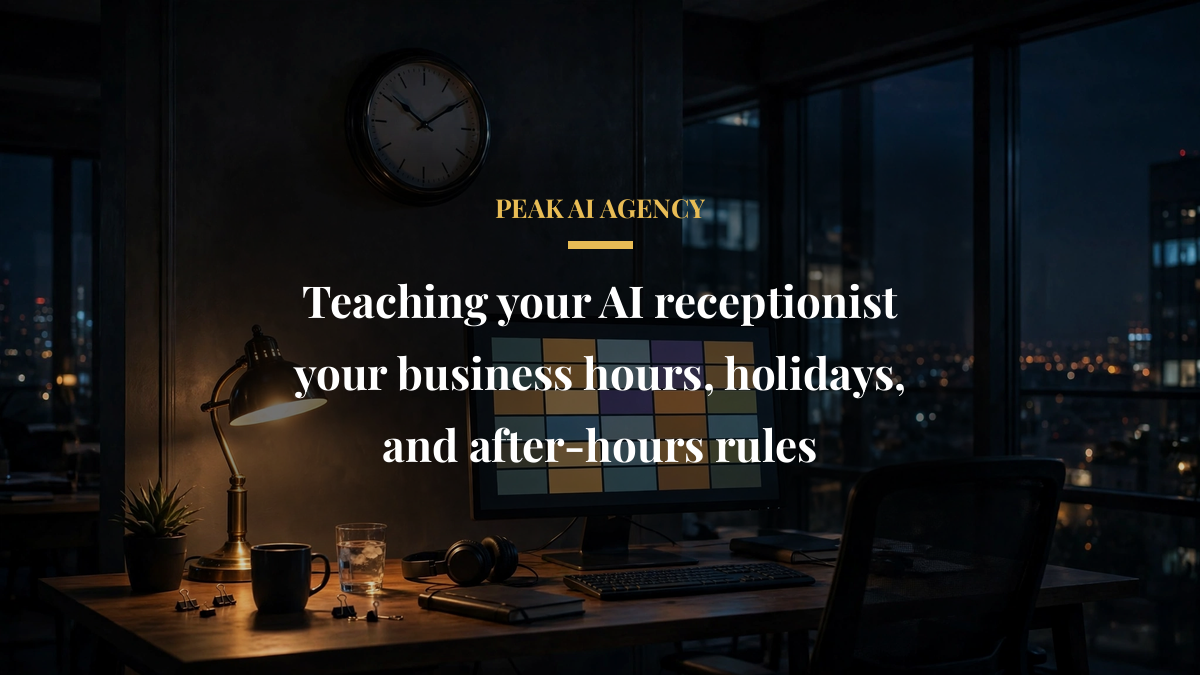 Teaching your AI receptionist your business hours, holidays, and after-hours rules