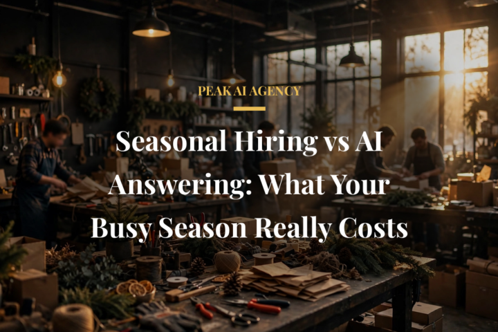 Seasonal hiring vs AI answering busy workshop during peak season