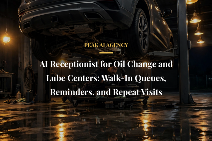 AI receptionist managing walk-in queues and reminders for oil change centers