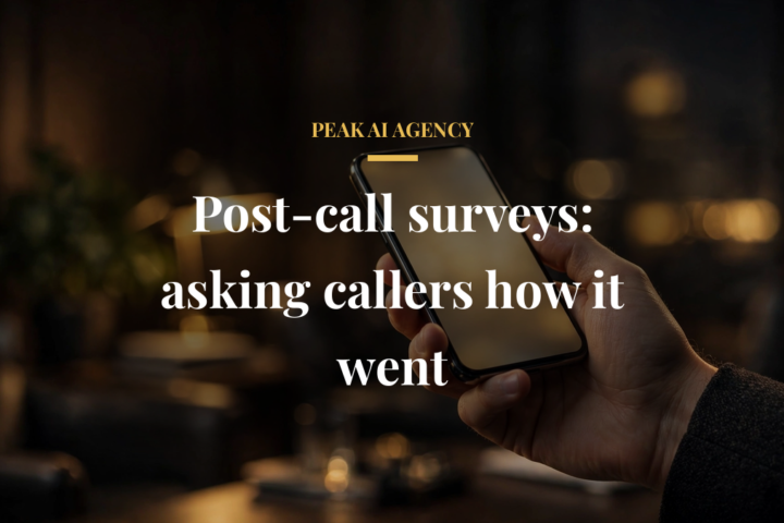 AI receptionist post-call survey measuring caller satisfaction