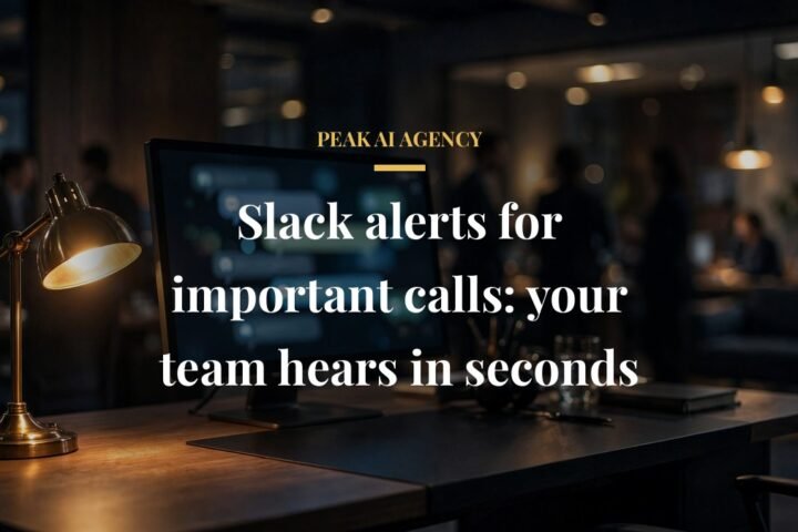 AI receptionist Slack call notifications for the team