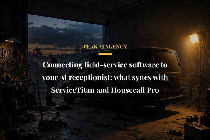 Field service technician schedule in ServiceTitan synced with an AI receptionist