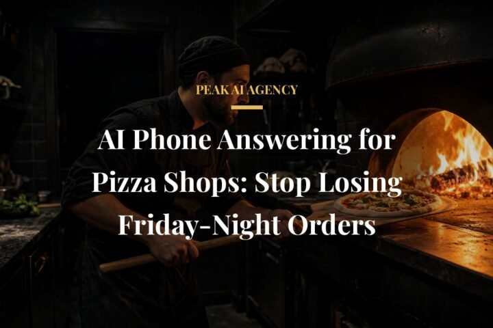 AI phone answering service taking pizza shop orders during Friday night rush