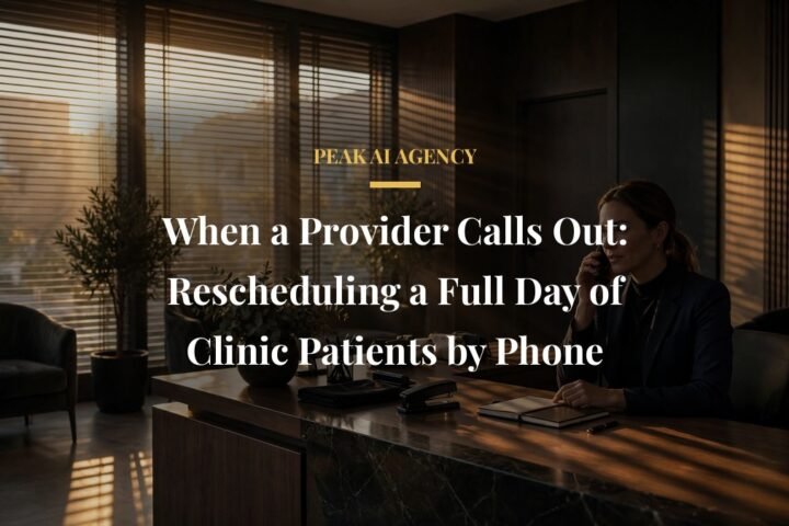 Clinic staff rescheduling a full day of patients by phone when a provider calls out