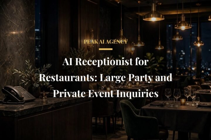 AI receptionist for restaurants private events featured image for Peak AI Agency buyer guide