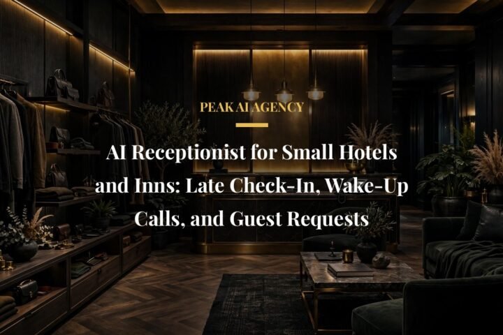 AI receptionist for small hotels featured image for Peak AI Agency buyer guide