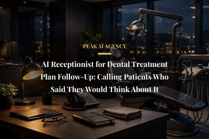 AI receptionist dental treatment plan follow up - Peak AI Agency guide for practice owners