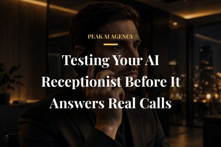 Testing AI receptionist before answering real calls