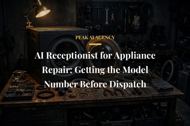 AI receptionist for appliance repair model number intake before dispatch