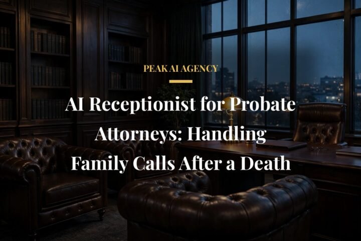 AI receptionist for probate attorneys answering a family intake call in a law office