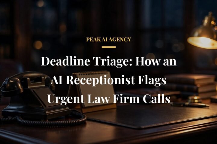 AI receptionist flagging an urgent deadline call for a law firm