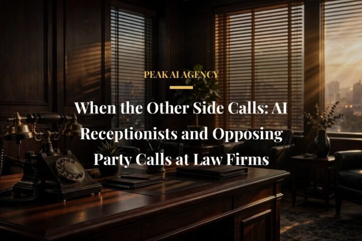 AI receptionist at a law firm taking a message from an opposing party caller