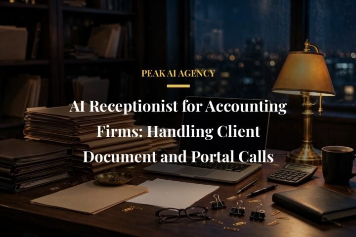 AI receptionist helping accounting firm clients with document questions