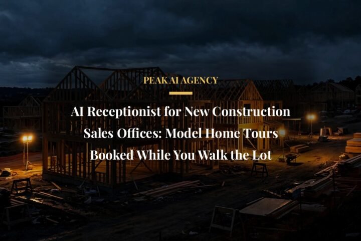AI receptionist booking model home tours for new construction sales offices