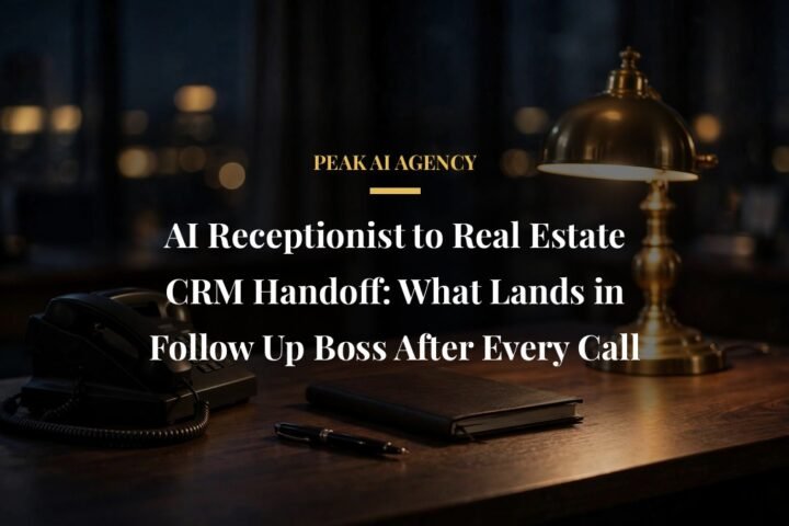 AI receptionist call summary handoff into real estate CRM Follow Up Boss